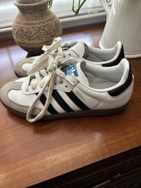adidas Samba White Black with Gum Sole Sneakers